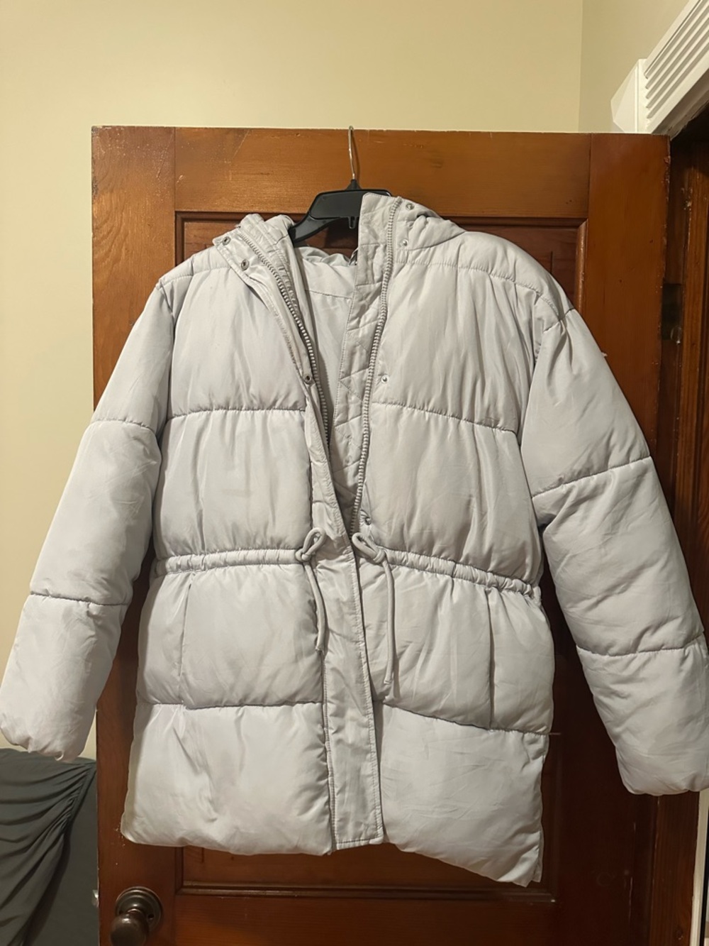 H&M gray hooded puffer coat